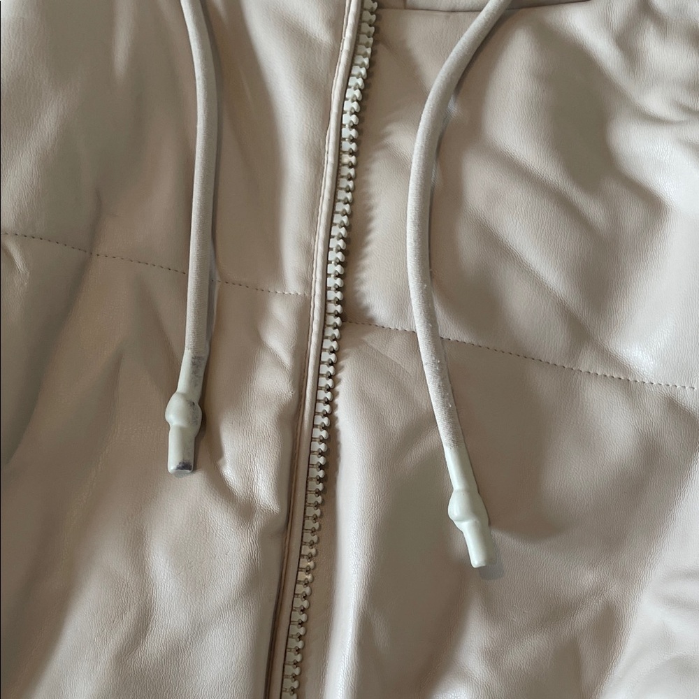Zara Beige Hooded Puffer Coat - Picture 6 of 9